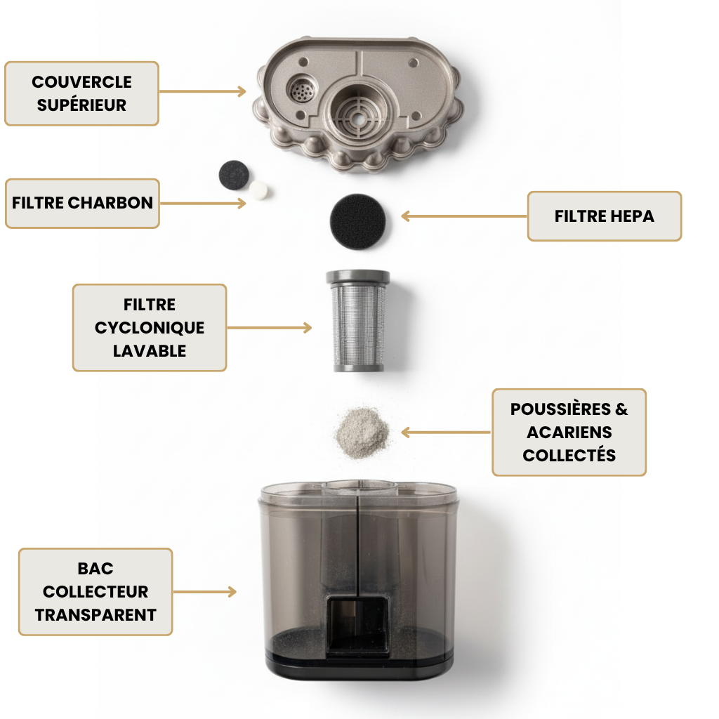 Stérilisateur Anti-Acariens avec Aspiration et UV | Airys