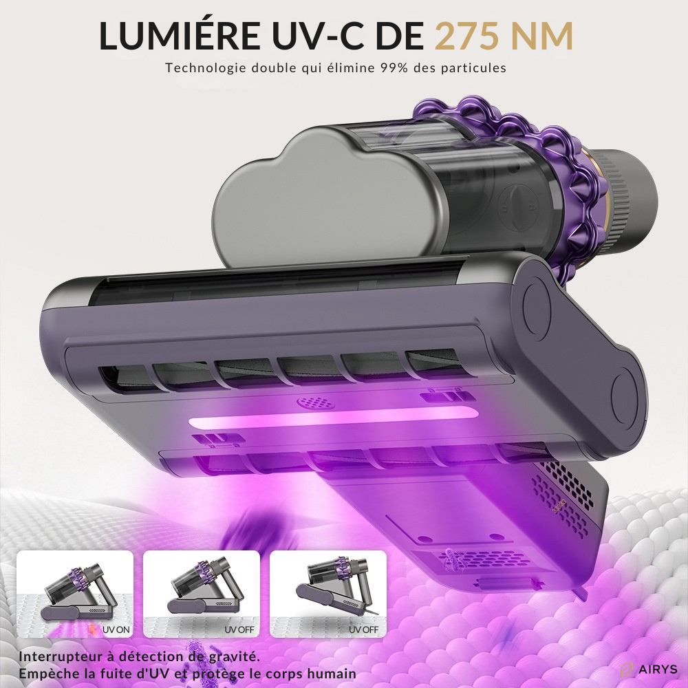 Stérilisateur Anti-Acariens avec Aspiration et UV | Airys